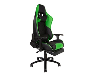 Игровое кресло Lotus GTS с реклайнером, черно-зеленая экокожа
