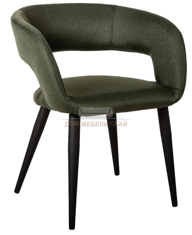 Стул-кресло Walter, рогожка темно-зеленого цвета/черный