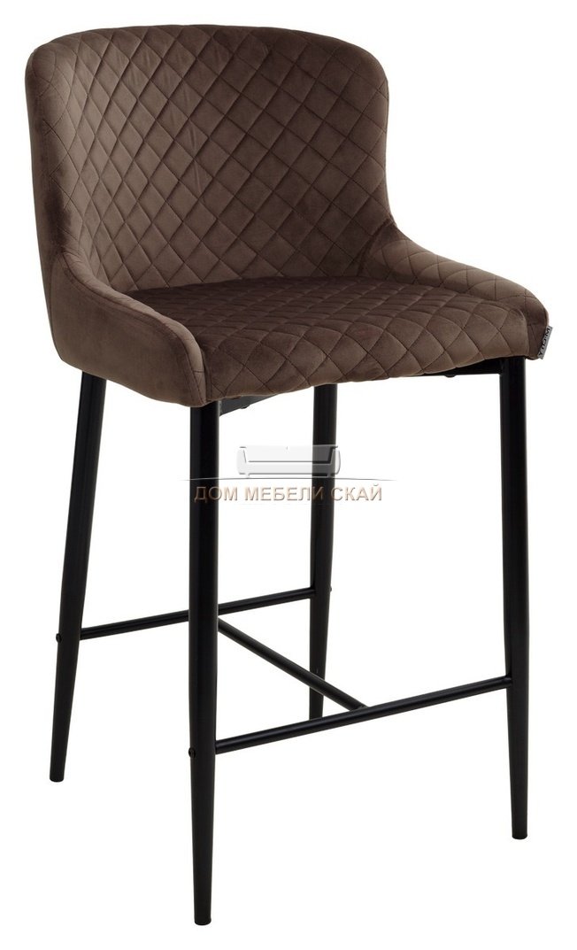 Полубарный стул ARTEMIS, latte велюровый коричневого цвета