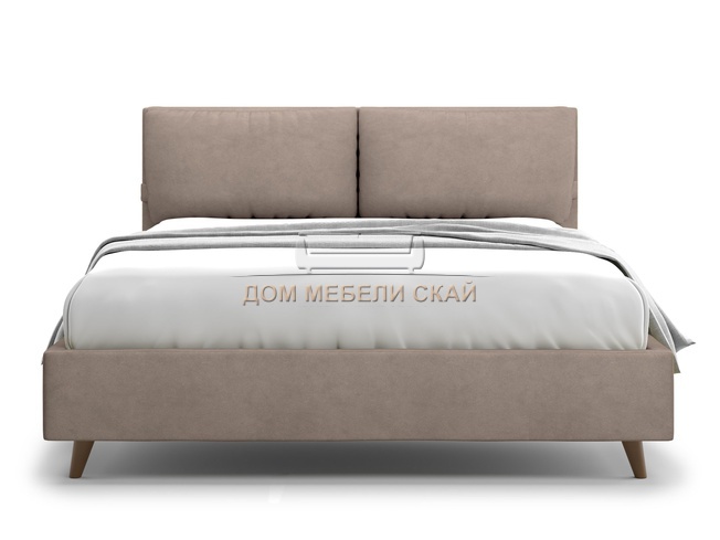 Кровать полутороспальная 140x200 Trazimeno Lux, коричневый велюр velutto 22