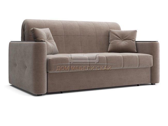 Диван-кровать Ницца НПБ 1400, velutto 22 коричневый/накладка венге
