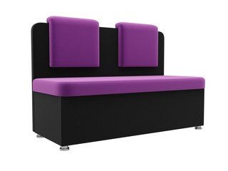 Кухонный диван Маккон 2-х местный, фиолетовый/черный/микровельвет