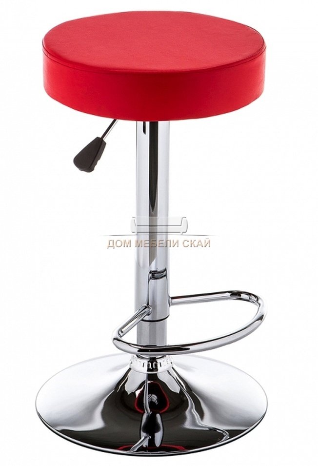 Барный стул Logo, экокожа красного цвета