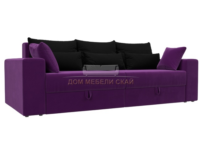 Диван-кровать Майами, фиолетовый/черный/микровельвет