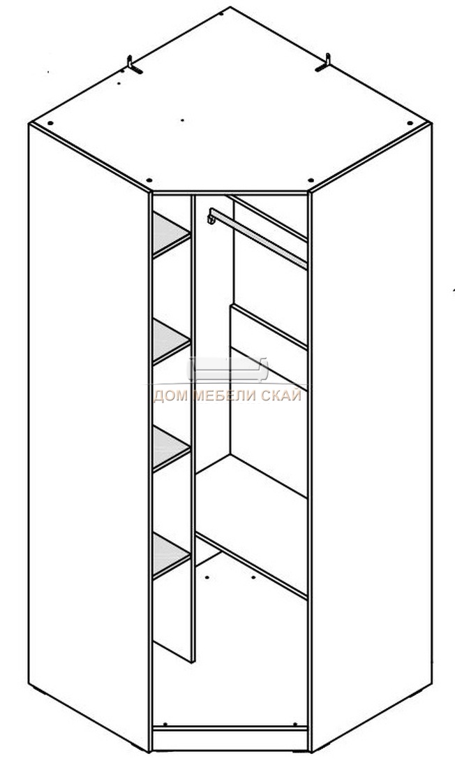 Шкаф угловой ясень жемчужный