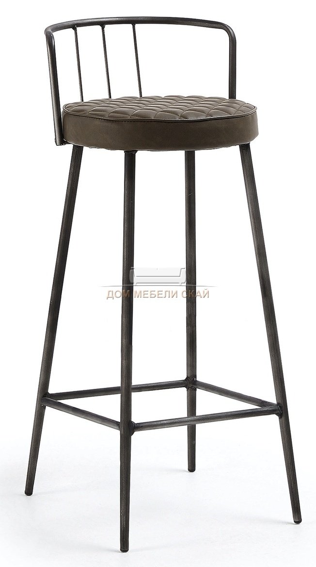 Барный стул Tiva, экокожа коричневого цвета