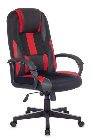 Кресло игровое TopChairs ST-CYBER 9, черно-красное/сетка/экокожа