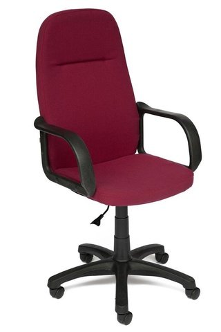 Кресло офисное Лидер Leader, бордовая рогожка