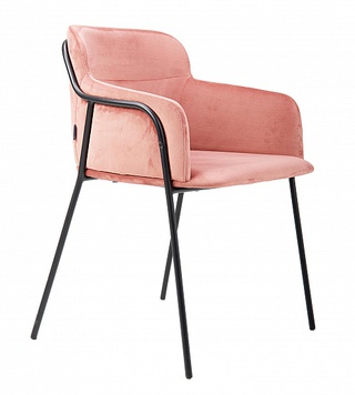 Стул-кресло Strike, бархат розового цвета pink/черный