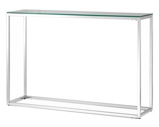 Консоль ТАУН 115x30, прозрачное стекло/сталь серебро
