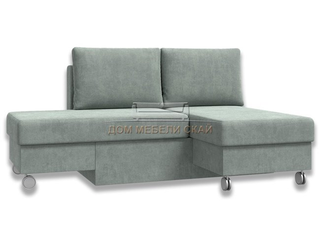 Угловой диван-кровать Лира трансформер, светло-серый велюр