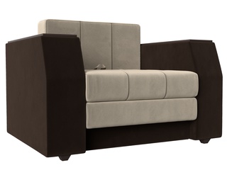 Кресло-кровать Атлантида, бежевое/коричневое/микровельвет