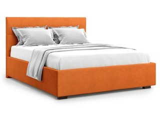 Кровать полутороспальная 140x200 Garda с подъемным механизмом, оранжевый велюр velutto 27