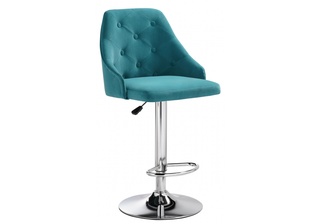 Барный стул Laguna, велюровый синего цвета