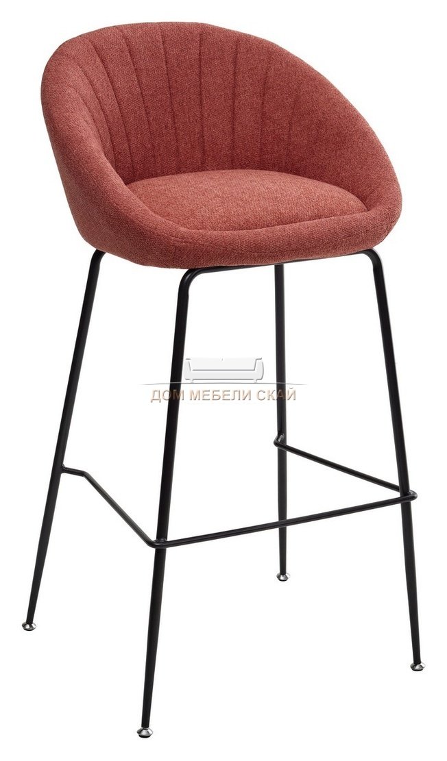 Барный стул AMEKA, шенилл красного цвета