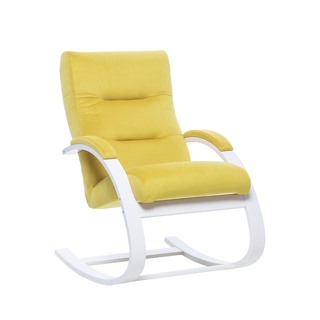 Кресло-качалка Leset Милано, велюр V28 желтый/слоновая кость
