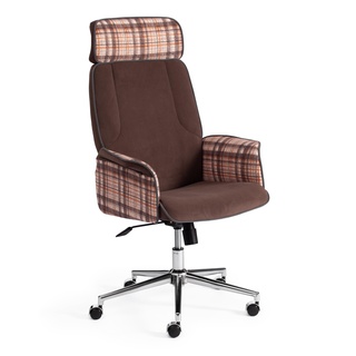 Кресло офисное Чарм Charm, флок коричневый 06/ткань оранжевая bourbon 07