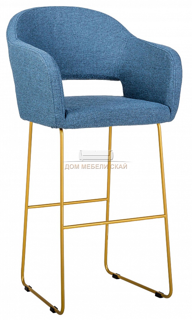 Кресло полубарное Oscar, рогожка синего цвета блю арт/линк золото