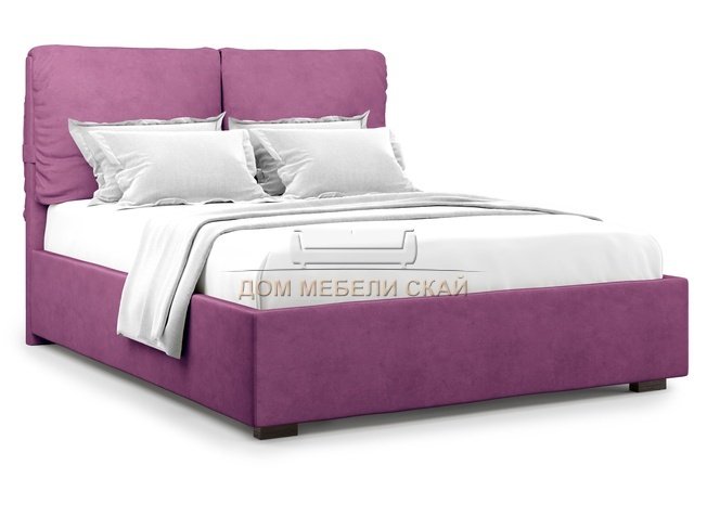 Кровать двуспальная 160x200 Trazimeno без подъемного механизма, фиолетовый велюр velutto 15