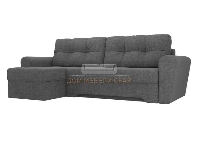 Угловой диван-кровать левый Амстердам, серый/рогожка