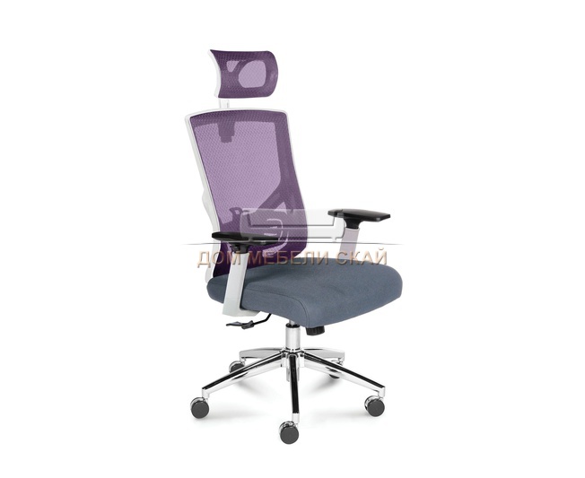 Офисное кресло Гарда белый, серое/фиолетовое